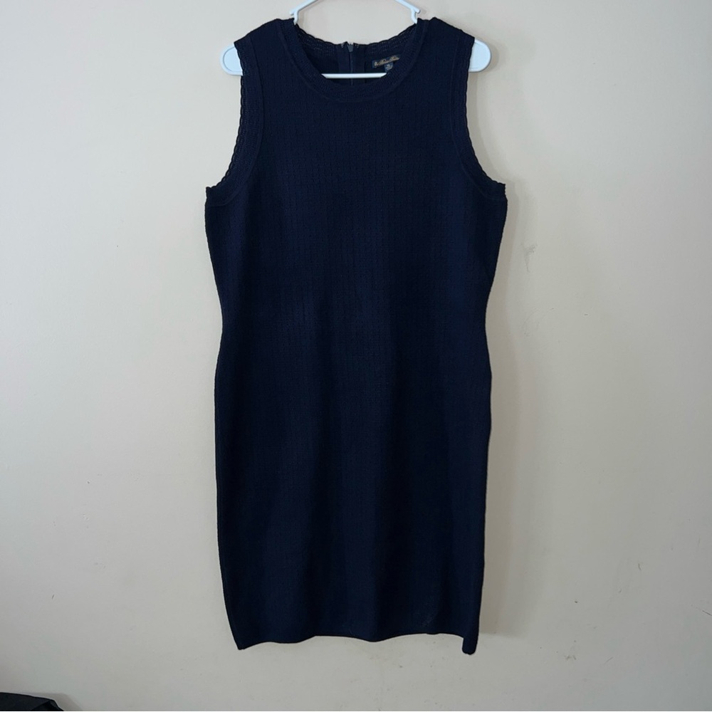 Brooks Brothers Blue Knit Sheath Dress Sleeveless Women’s Size XL MSRP $198 NWT